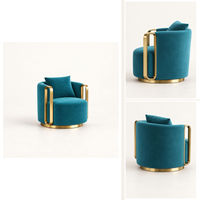 Fauteuil d'appoint moderne en velours, fauteuil pivotant rembourré pour salon, hall d'hôtel