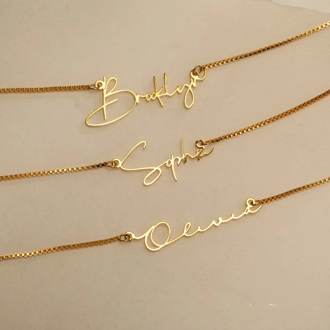 Personalised Gold Name Necklace with Box Chain Custom Name Necklace Handmade Jewelry Personalised Birthday Gift for Her Mom