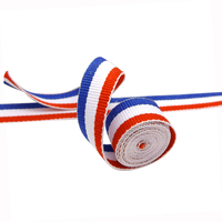 OKAY Ruban à rayures de drapeau de pays rouge blanc bleu pour ruban gros-grain en polyester à rayures classiques de qualité médaille