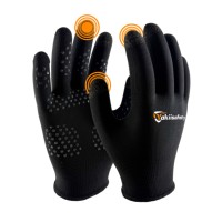 Guantes de PVC con Puntos, Tejido de Poliéster Negro, Flexibles y Transpirables para Embalaje