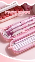 Trousse en cuir EVA de grande capacité Boîte de papeterie de style dessin animé pour filles et garçons
