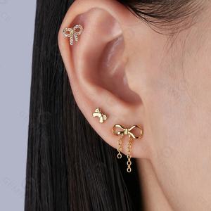 Joyerí<span class=keywords><strong>a</strong></span> de moda para mujer, aretes hipoalergénicos con parte posterior plana roscada, plata 925, - Product Image 3