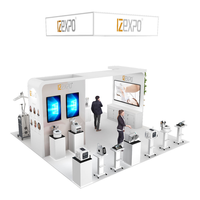 Stand d'exposition personnalisé pour l'Expo High Tech, style futuriste, stand de 30x30 pieds avec service de conception, stand d'exposition modulaire pour les foires