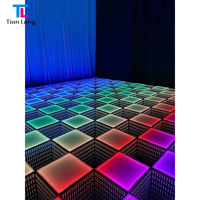 Plancher de danse LED 3D à effet d'illusion infinie portable 50x50cm, équipement d'éclairage de scène miroir 3D, plancher de danse
