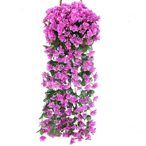 Plante artificielle DREA en violette pour salon, décoration murale de mariage, lianes en rotin, panier suspendu, fleurs artificielles - Product Image 6