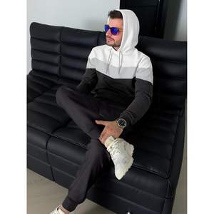 Custom Men's XXL Hoodie Tracksuit Long Sleeve Casual Pullover <b>Fleece</b> <b>Sweatshirt</b> with Novelty Color Block for Jogging - Product Image 3