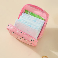 Pochette de maquillage mini pour femme en tissu sergé, motif dessin animé, design pliable, pochette de rangement pour serviettes hygiéniques, pochette personnalisée