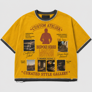 เสื้อยืดวินเทจสั่งทำพิเศษ ผ้าคอตตอนหนา 300GSM ซักย้อมสีแบบแอซิดวอช ทรงโอเวอร์ไซส์ ครอป ทรงบ็อกซี่ ประดับคริสตัล เสื้อยืดผู้ชาย - Product Image 2
