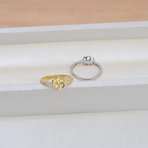 Anillo Abierto de Plata S925 Hecho a Mano en Europa y América, Anillo de Cera de Abeja 8-10, Anillo de Pelo con Perla, Anillos de Moda 1373 - Product Image 4