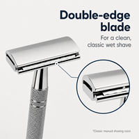 Rasoir de sécurité double face pour hommes, léger, ergonomique, avec poignée texturée pour peaux sensibles, rasage quotidien doux et soin de la peau