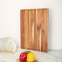 Extra groot acacia houten snijplank voor de keuken, groot slagerblok snijplank met sapgoot, dik houten snijplank voor houtsnijwerk
