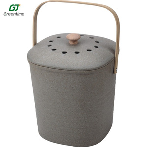 Hot Selling Square wholesale Kitchen Compost Bin Recycling Food Waste Compost, Bamboo Compost Pail, Bamboo Fiber Compost Bin