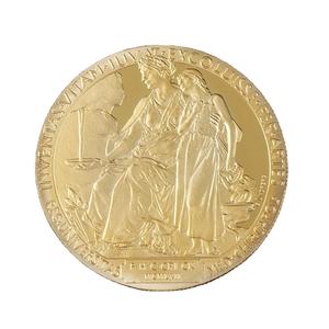 Médaillon de collection de physiologie du prix Nobel: finition en or vieilli en alliage de zinc et motif de microscope gravé - Product Image 5