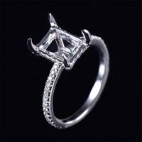 En gros, montures semi-montées pour bagues en or massif 10k 14k 18k avec diamant de laboratoire et moissanite, bijoux montés