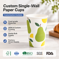 Gobelet en papier jetable pour boissons chaudes, qualité alimentaire, avec couvercle, léger, sans plastique, pour boulangerie, vente en gros, fournitures pour cafés