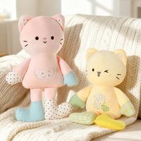 Boneka Kucing Triwarna, Mainan Hewan Boneka Plush untuk Menenangkan Bayi, Boneka Kucing Lembut Custom OEM ODM untuk Teman Tidur Bayi