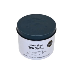 Food Grade Round Aluminum <b>Tin</b> Can Custom Printed Airtight <b>Spice</b> Sea Salt Tea Storage Metal Packaging Container with Embossed Lid - Product Image 4