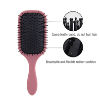 Brosse à cheveux démêlante avec Logo personnalisé, brosse à cheveux en Nylon, poils de sanglier épais, humide et sec