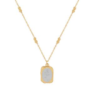 <span class=keywords><strong>Collar</strong></span> de Rosa con Espejo Mágico de Lujo para Mujer, Acero de Titanio, Chapado en Oro de 18k, Cadena para Clavícula - Product Image 1