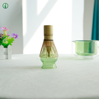Support de fouet à matcha en verre vert personnalisé, résistant à la chaleur, en borosilicate, support Chasen Naoshi, luxe élégant, qualité alimentaire, thé coloré