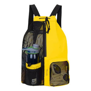 Wholesale Custom Swim Bag Net <b>Drawstring</b> <b>Backpack</b> Unisex Soft Nylon Polyester Waterproof Gym Bag Swimming Mesh Bag - Product Image 3