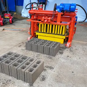 Mesin perata batu bata berongga ciment hidrolik matriks kecil Tiongkok mesin blok peletak bata otomatis 8 inci mesin pembuat Pres blok semen