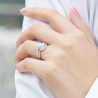 Bijoux de mode tendance en argent sterling S925, zircon taille princesse, plaqué rhodium, avec micro-incrustation torsadée, ensemble 2 pièces pour femme