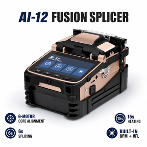 เครื่องเชื่อมใยแก้วนำแสงแบบจัดเรียงแกนกลาง FTTH รุ่น AI-12 อัตโนมัติ 6 มอเตอร์ พร้อมชุดตัดใยแก้ว สำหรับทีมติดตั้งโทรคมนาคม - Product Image 1