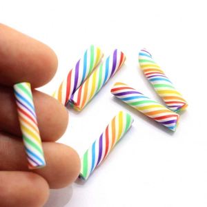 Bán Buôn 100 Cái/túi 25 Mét Đất Sét Polymer Peppermint Swirl Kẹo Gậy Dễ Thương Xoắn Sọc Polymer Clay Kẹo Canes Craft - Product Image 6