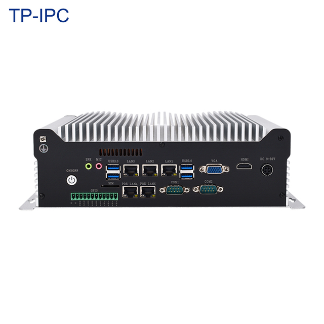 I9-9900 Industrial Fanless Embedded PC with 5 Lan, High Performance Box Pc for Industrial Automation, Machine Vision,
