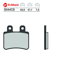 Pastillas de Freno para Motocicleta R-Attack S044CS, de Carbono Cerámico, Delanteras y Traseras, Homologadas R90 - Product Image 1