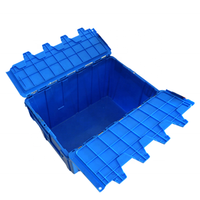 Conteneur de stockage à couvercle à charnières, durable, OEM, avec logo personnalisé, directement de l'usine, pour entrepôt, maison, prix de gros, boîte de rangement en plastique