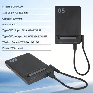Batería Externa para Teléfono, Batería de Estado Semisólido de 5000 mAh, Tamaño de Tarjeta de Crédito, Carga Inalámbrica con Cable Tipo C - Product Image 4