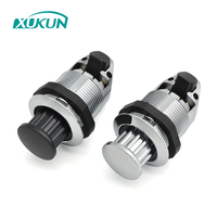 Serrure à came en plastique chromé XK253 avec bouton poussoir à came plate, cylindre de serrure à came de 35 mm, sans clé