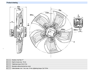 Ventilateur axial AC ebm-papst A4D710-AF01-01 pour systèmes de ventilation industrielle, systèmes CVC et refroidissement de condenseurs, haut débit d'air, durable - Product Image 4