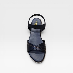 Stylish Women Grey Wedge Heel <b>Sandals</b> Elegant Slingback Cross Strap Open Toe Soft Cushion Lightweight Anti Slip Shoes for Daily - Product Image 2