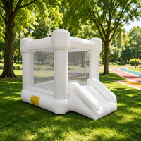 Mini château gonflable portable - Structure extérieure commerciale en tissu blanc