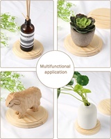 2Pcs Plaque en bois ronde de 4 pouces Plaque en bois de pin naturel non fini Base en bois