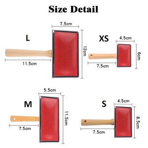 עץ במבוק טיפוח מסיר שיער חיות מחמד מעייל מסרק כלב מברשת עבור כלב - Product Image 3