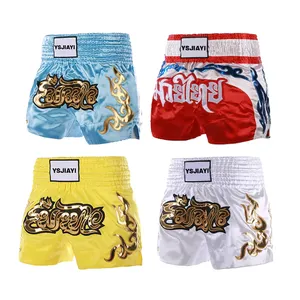 Custom Made Boxing Shorts High Quality Satin Fabric Muay Thai kickboxing MMA Martial Arts Boxing Shorts
