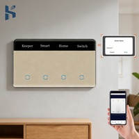 Interrupteur mural intelligent Tuya Zigbee, panneau tactile standard américain avec écran LED, contrôle de l'éclairage intelligent pour la maison