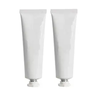 Kosmetischer Glanz Weiß Aluminium Tube Lack Latex Geschützt Weiß Druck Gesicht Creme Metall Faltbare Tuben 80ml