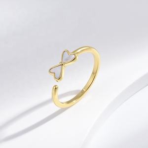 Anillos de Plata de Ley 925 al por Mayor, Anillos Pequeños y Económicos, Joyería de Moda, Anillos Abiertos Únicos con Diseño de Concha de Animal, Chapados en Oro de 14k, Anillos Lindos para Niños - Product Image 3