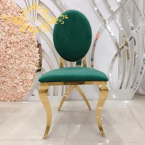 Zarif kadife Modern ziyafet sandalye düğün yemek için paslanmaz çelik değiştirilebilir geri otel oturma odaları için kiralama - Product Image 3
