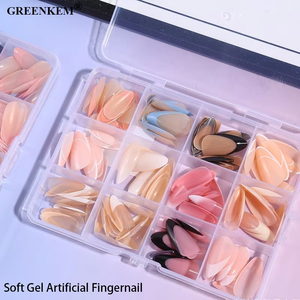 288PCS Box Set Nude Mandel form Falsche Nägel 12 Einfarbig Langlebiges Weich gel Künstlicher Fingernagel - Product Image 4
