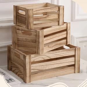 Boîte de rangement en bois pour l'organisation de la maison, porte-bouteilles, panier décoratif pour le salon, la chambre à coucher, organisateur de meubles - Product Image 3