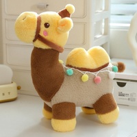 Porte-clés en peluche chameau du désert mignon avec boules colorées, breloque de sac en peluche chameau Kawaii de Dunhuang pour les amateurs de voyage - Grande Vente