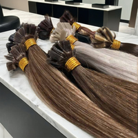 100% cheveux humains plat 100% extension de cheveux humains Remy russe en gros extrémité épaisse kératine plat U Nano I pointe Extensions de cheveux