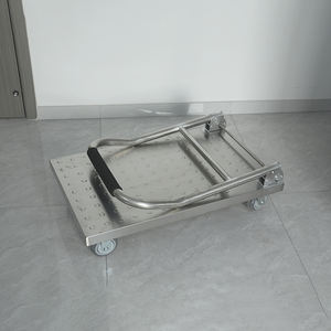 창고 호텔 레스토랑 주방 사용을위한 바퀴가 달린 스테인레스 스틸 접이식 헤비 듀티 핸드 트롤리 카트 평판 플랫폼 - Product Image 3
