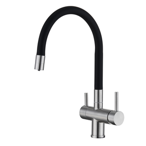 ก๊อกน้ำคู่สแตนเลส 304 แบบกรอง 3 ทาง ดีไซน์หรูหราทันสมัย สำหรับน้ำ RO - Product Image 1